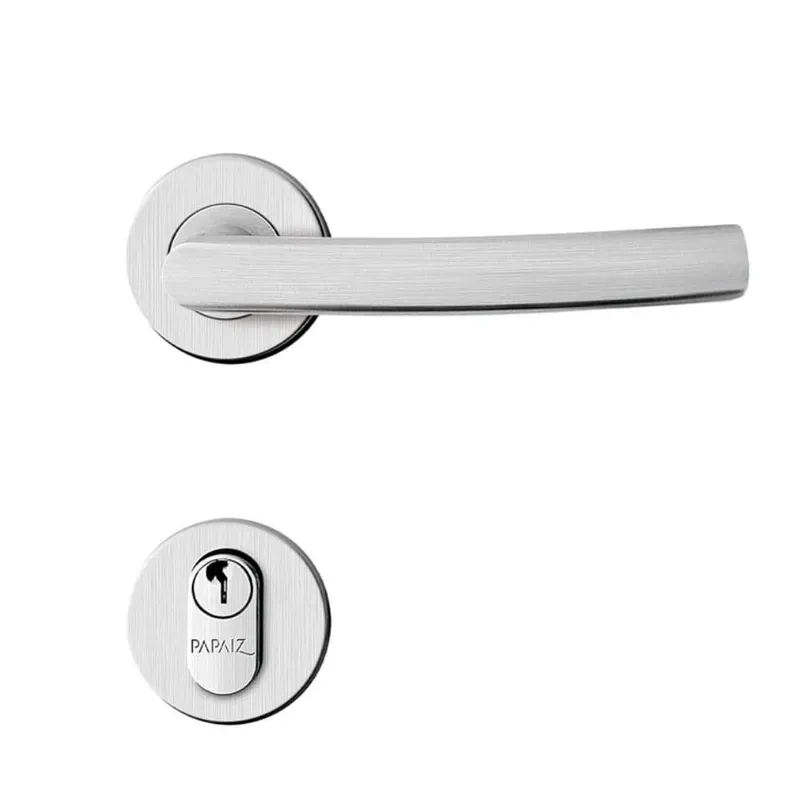 Fechadura Externa Aço Inox Mi620 St2 R232 55mm Roseta Cromada Smile Inoxvita Papaiz