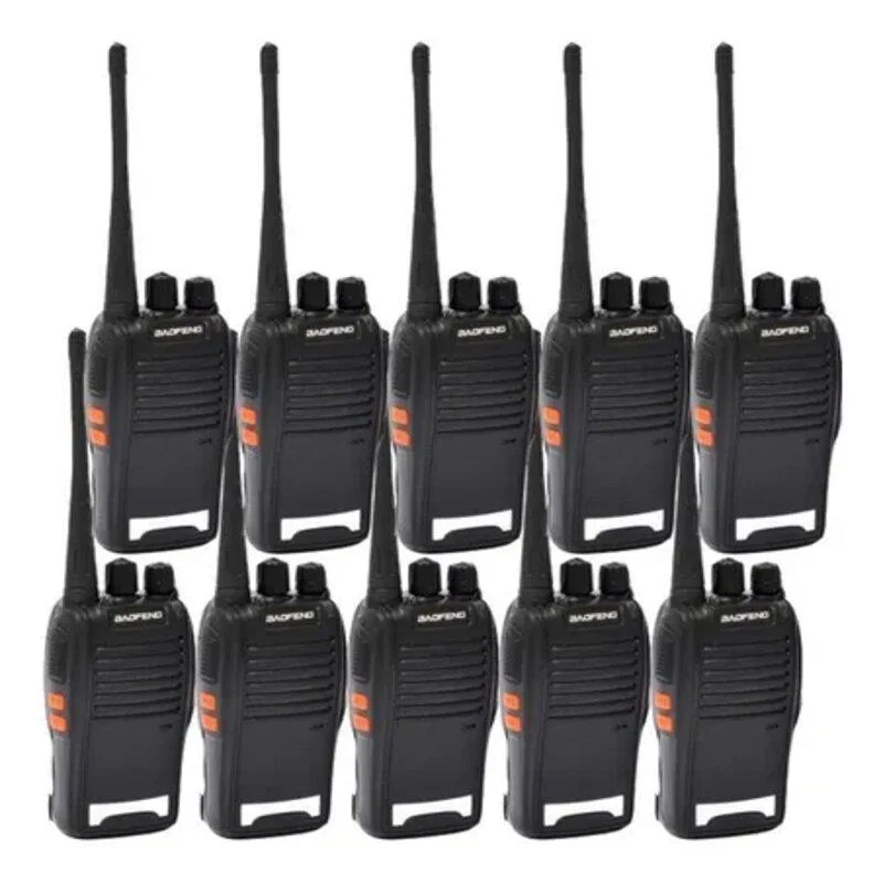 Kit 10 Radio Walk Talk Baofeng 777s Comunicador 16 Ch 12km