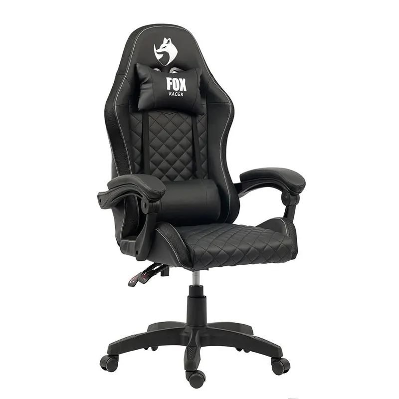 Cadeira Gamer Fox Vulpes, Até 110Kg, Com Almofadas, Com Ajuste, Reclinável, Preto