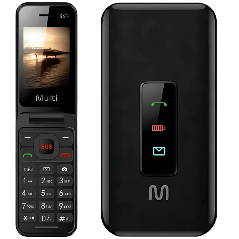 Celular 4g Flip Multilaser Com Teclas Grandes