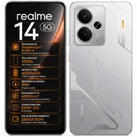 Realme 14 5g 256gb 8GB Ram Snapdragon 6 Gen 4 Tela AmoLED 120hz 6000mah Nfc Ip69 Dual Sim - Prata