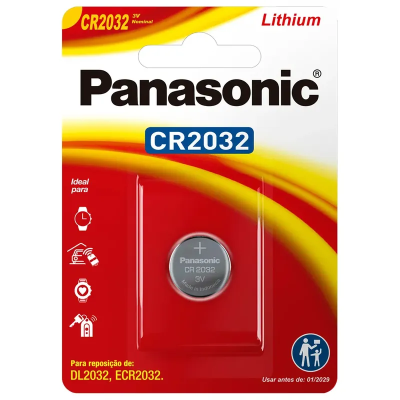 Bateria De Lithium Panasonic 3V, Com 1 - CR2032/1B100
