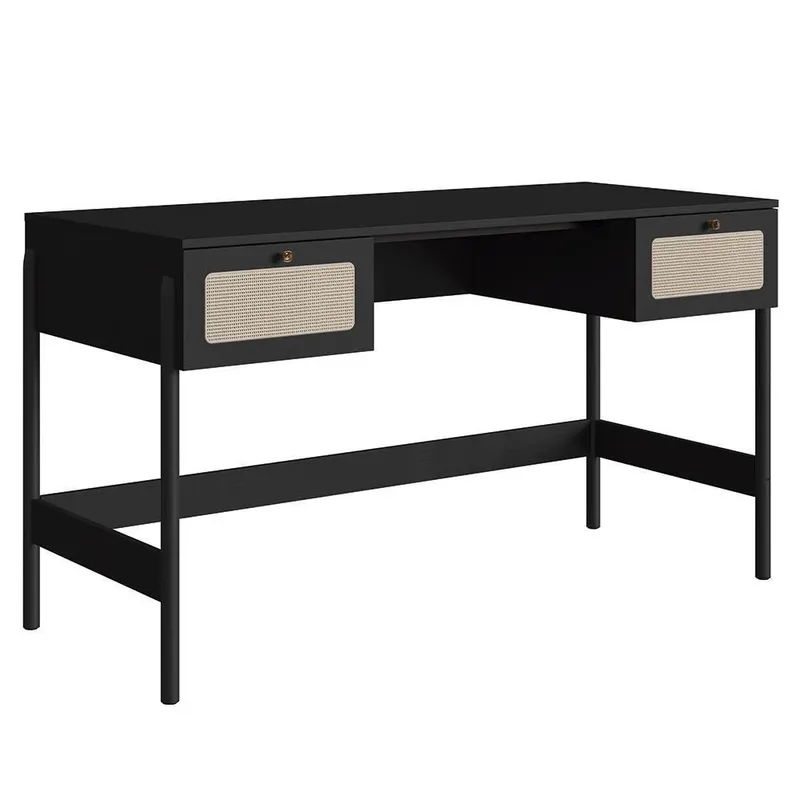 Mesa Escrivaninha Home Office Pés Madeira Arlo A10 Nero/preto - Mpozenato