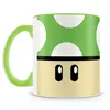 Caneca Gamer Cogumelo Verde Grow Up,Branca