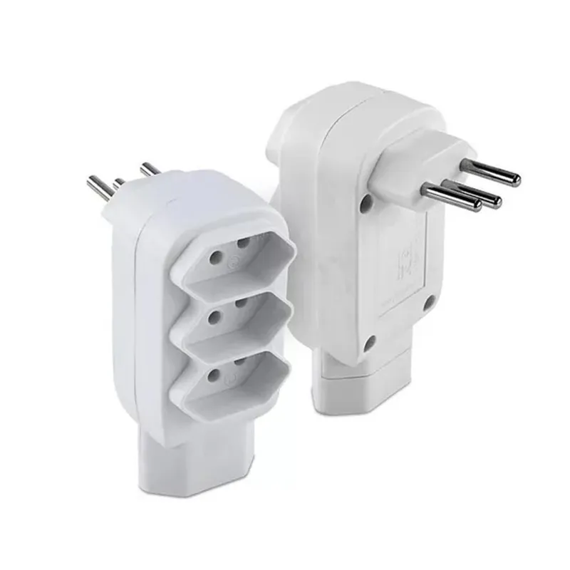 Tomada Benjamin E Adaptador, 4 Tomadas, 3 Pinos Tripolares 10a, Bivolt