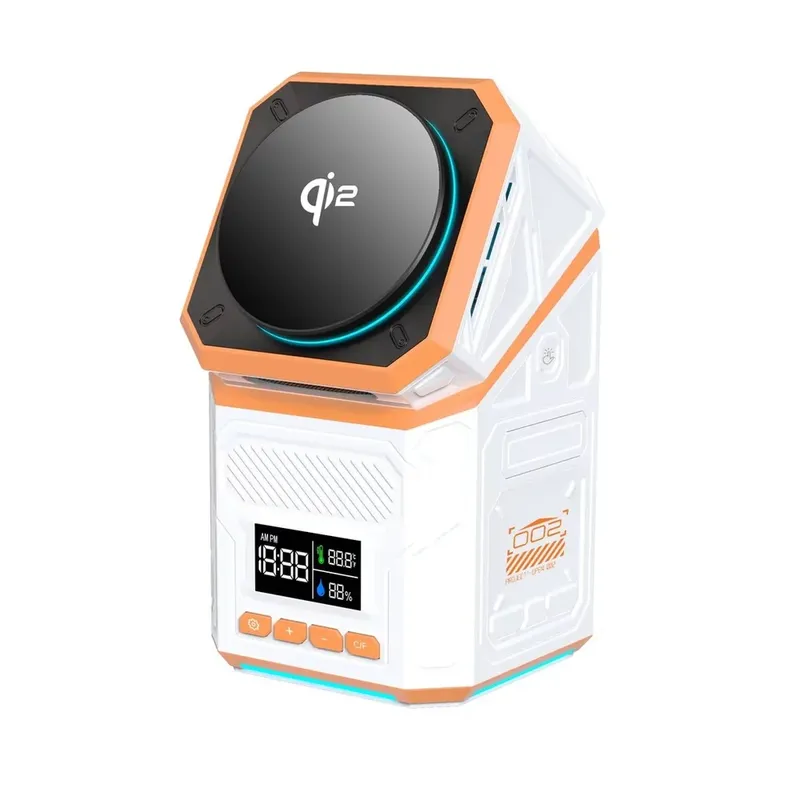 Base Carregadora Magnética 3 Em 1 Para Celular Relógio E Fone 15w Qi2 Com Relógio Digital Pe-ws28