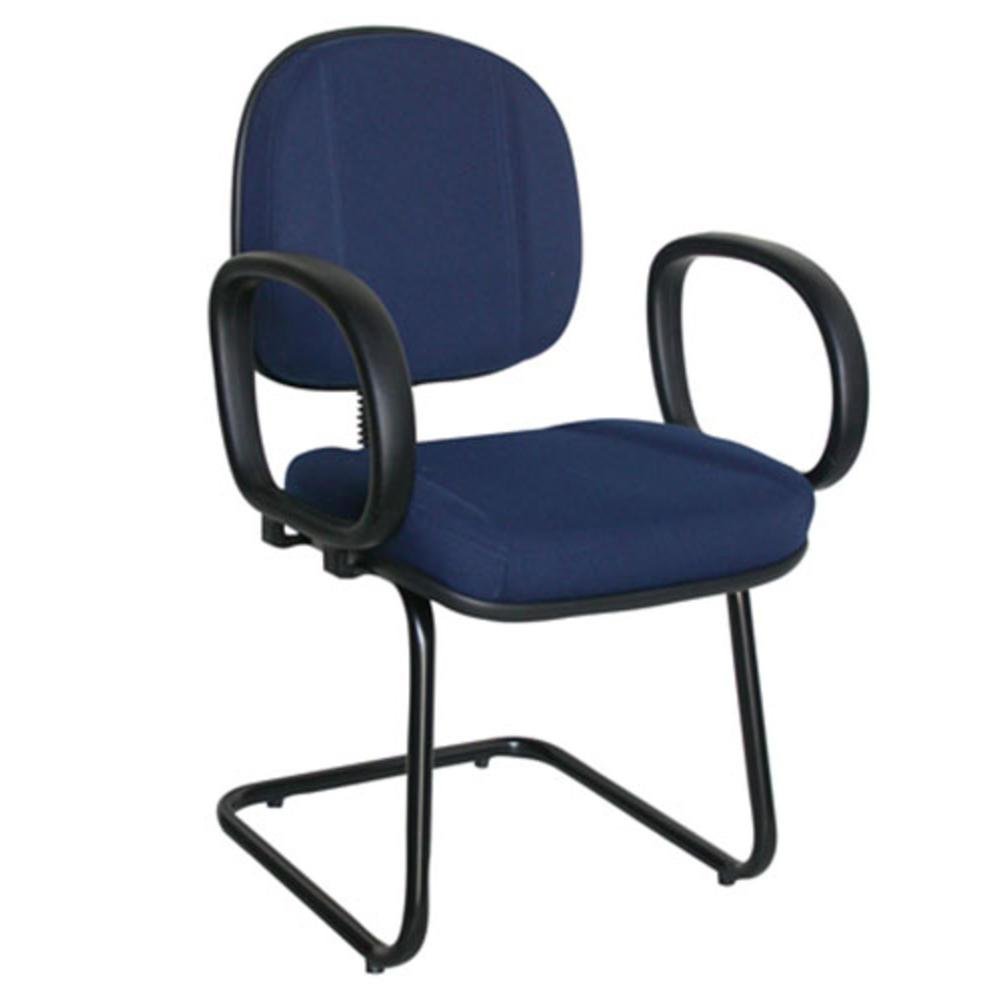 Cadeira Design Office Móveis Gerente, Com Base Fixa Em S, Linha Classic - Azul