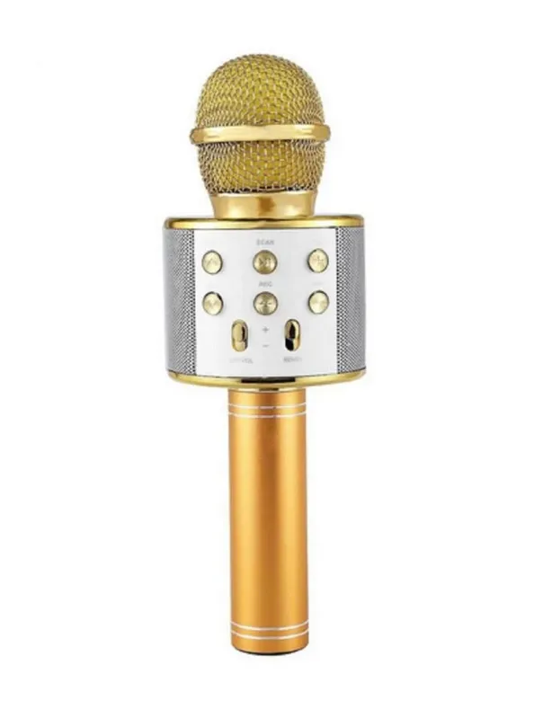 Microfone Sem Fio Bluetooth Alto Falante Embutido Karaokê Q7 Tomate Mt-1036
