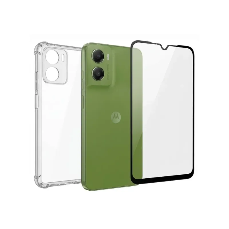 Capinha + Película Para Moto G06 Frontal 3d Vidro Temperado