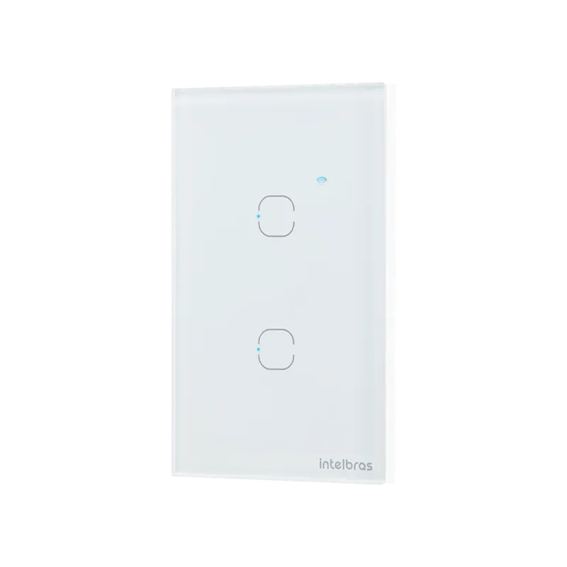 Interruptor Touch Inteligente 2 Teclas Eiw 1002 Intelbras Branco