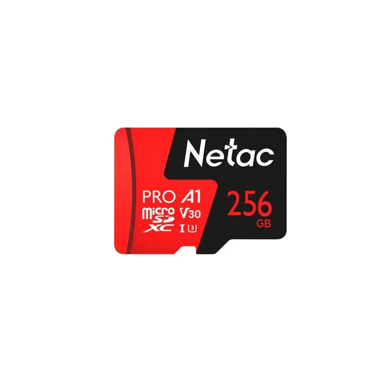 Cartão De Memória Netac P500 Extreme Pro 256gb Micro Sdxc C/ Adaptador - Nt02p500pro-256g-r
