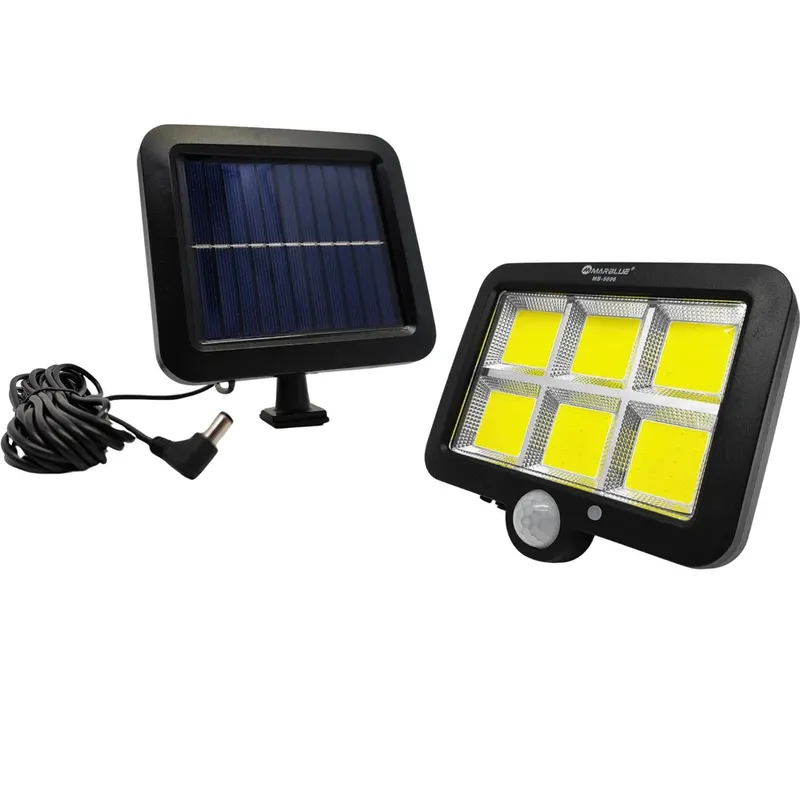 Sensor De Presença Luminária De Parede 120 LEDs Refletor Energia Solar