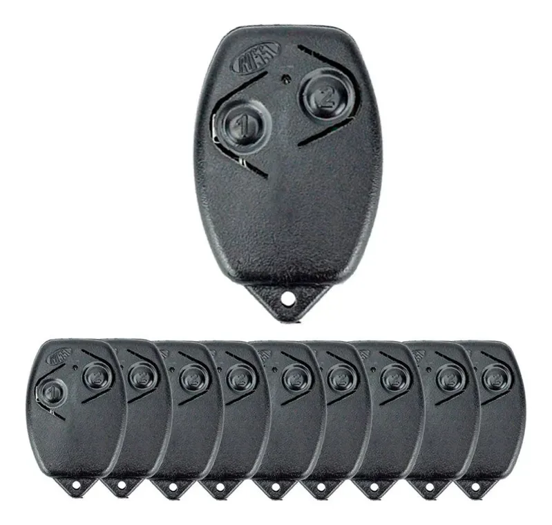 Kit Com 10 Controle Remoto Rossi Para Portão Nano Dz3 Dz4 Bv Preto.