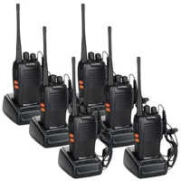 Kit 6 Radio Walk Talk Comunicador C/Fones 16Ch 12km Baofeng 777s Ht Para Construçao Empresas Segurança