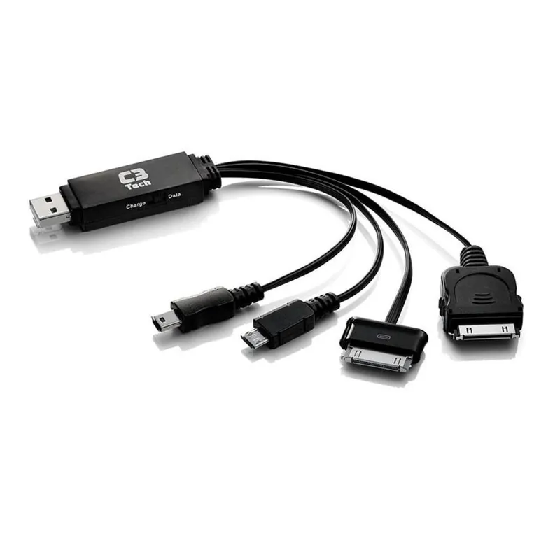 Carregador Multifuncional C3tech Usb+dados Preto - Uc-14