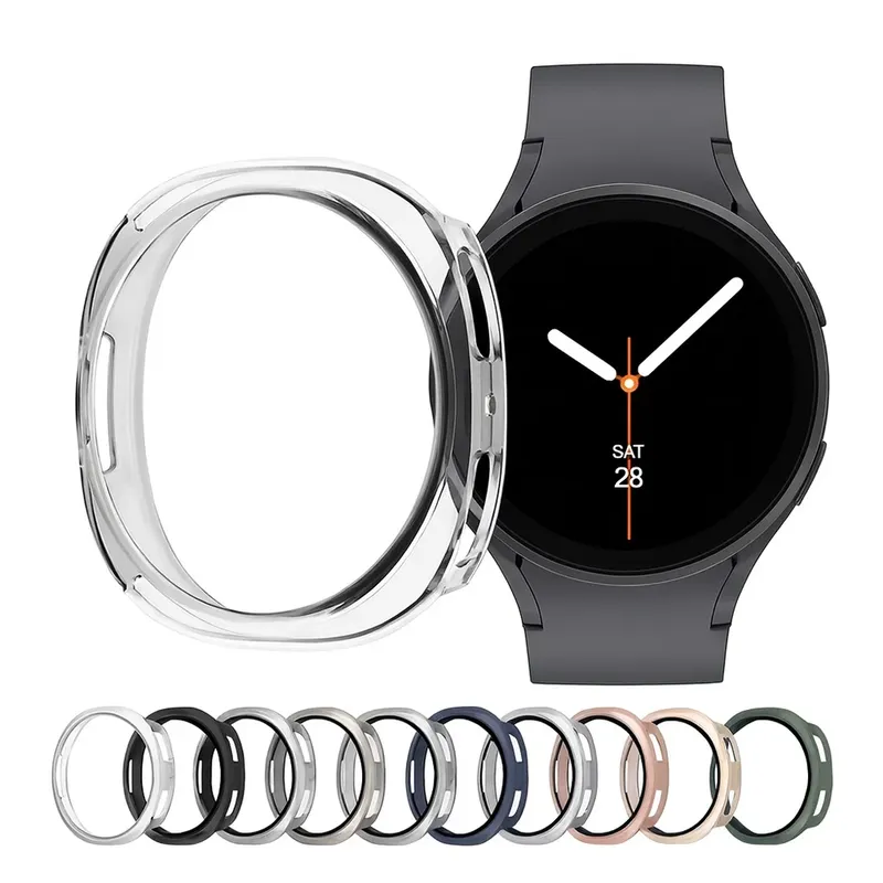 Capa Case Em Vidro Transparente Compatível Com Samsung Watch 8 44mm