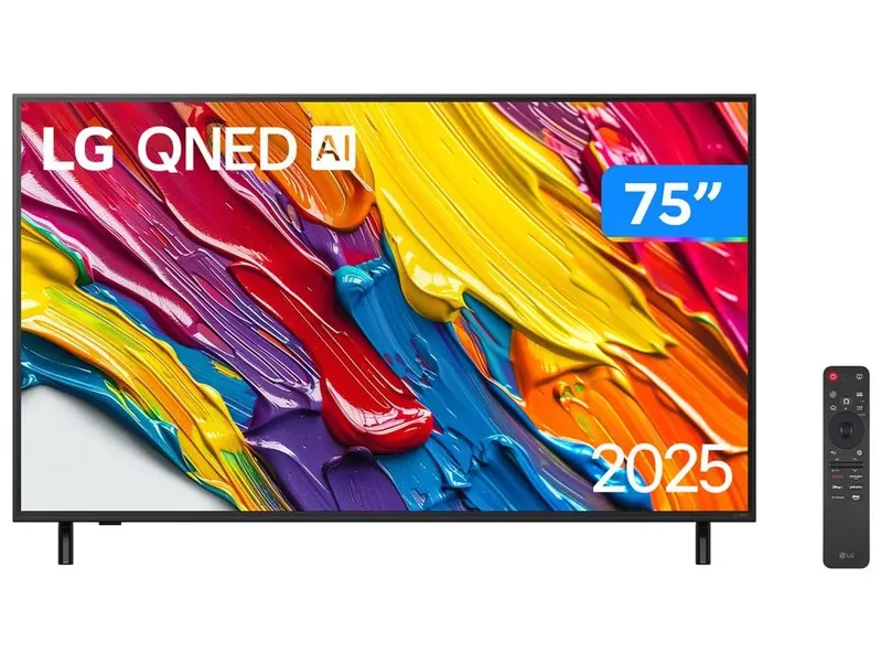 Smart TV 75" LG 4K Ultra HD QNED 75QNED82ASG webOS 25 ?7 AI Processor 4K Gen8 Alexa 3 HDMI 2.0 2 USB
