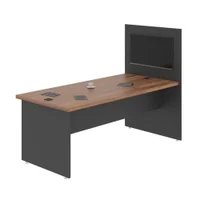 Mesa Com Painel Clat Noce Preto
