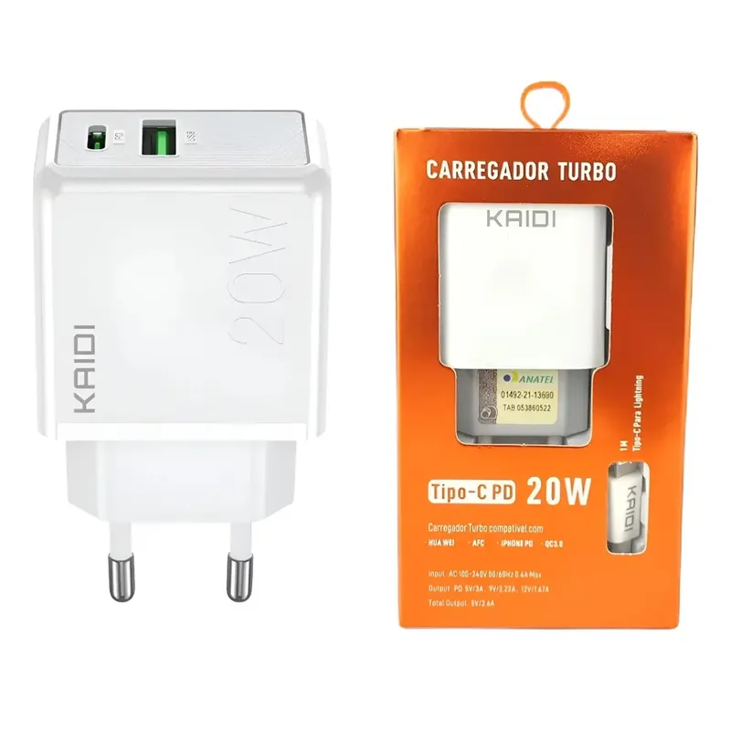 Carregador Lightning 20w Turbo Usb C Alta Velocidade