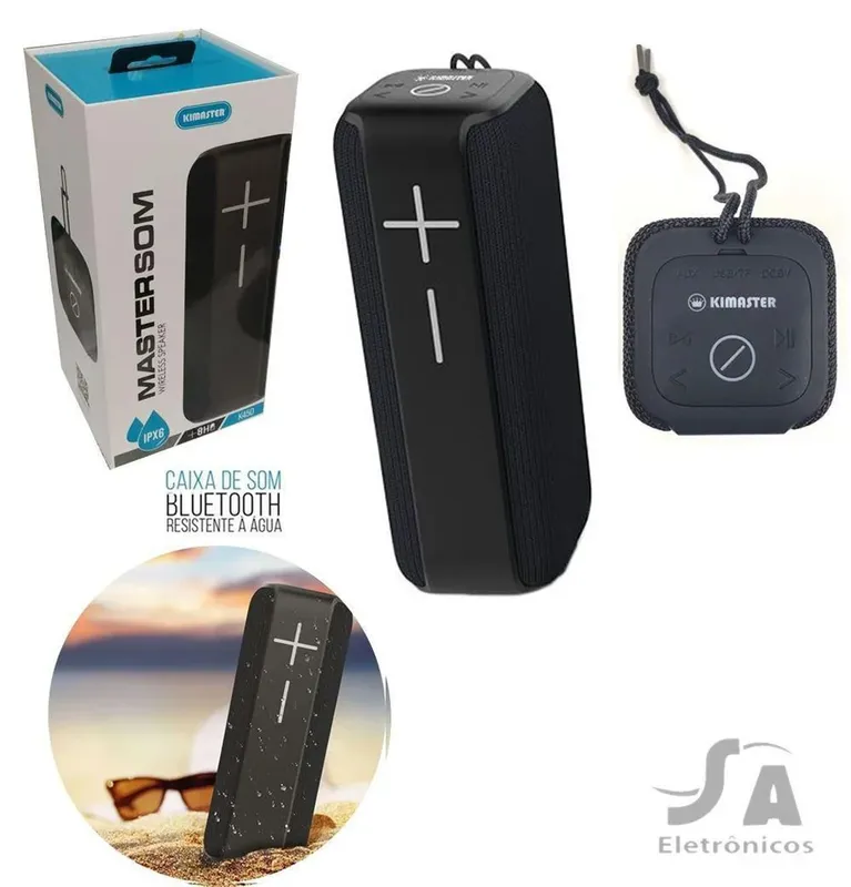 Caixa De Som Portátil Bluetooth Ipx6 K450 Kimaster 18w Preto
