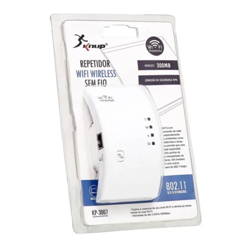 Repetidor Wifi Expansor De Sinal Wireless 300mbps Knup - Kp-3007