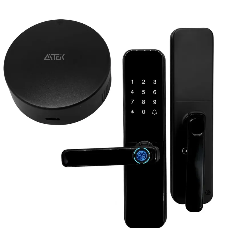 Kit Fechadura Digital Biométrica Evcontrole Remoto Inteligente Wi-fi Alexa Google