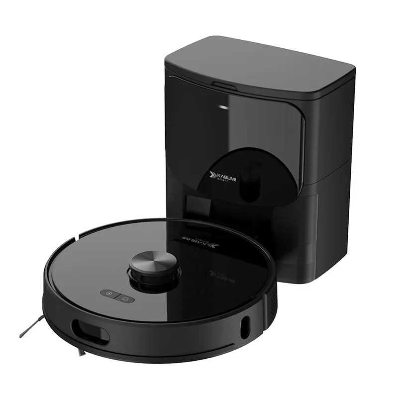 Robô Aspirador de Pó e Passa Pano KABUM! smart K1100, Mapeamento, MOP Rotativo, Autolimpante, até 10000PA, APP, 127V, Preto - KSAR110010PT