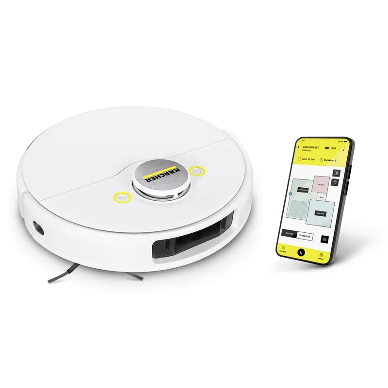 Robô Aspirador Kärcher RCV 5 3 em 1 Inteligência Artificial 5000Pa Detecção de Objetos