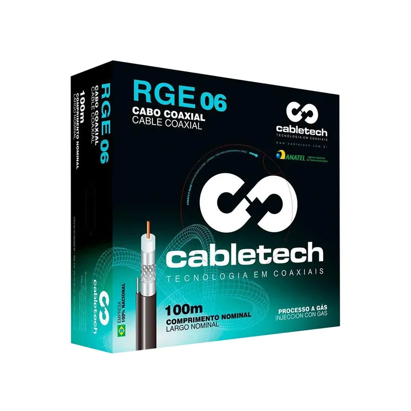 Cabo Coaxial Cabletech Rge-06, Preto (100metros)