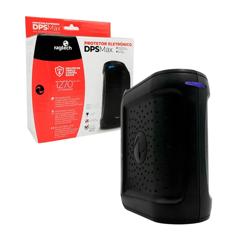 Protetor Eletrônico Ragtech Dps Max, Bivolt, 4 Tomadas - 20dps4770