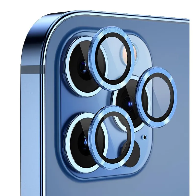Película Lente Câmera Compatível Com Iphone 16 Pro Max Tela 6.9 Lisa Proteção Azul