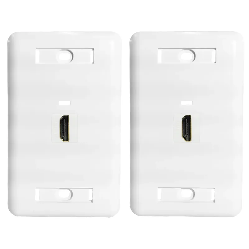 Kit 2 Espelhos De Parede 1 Saída Hdmi E 1 Porta Rj45 Cat5
