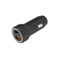 Carregador Veicular 30w Duplo Turbo Usb Pd A + Tipo C Preto