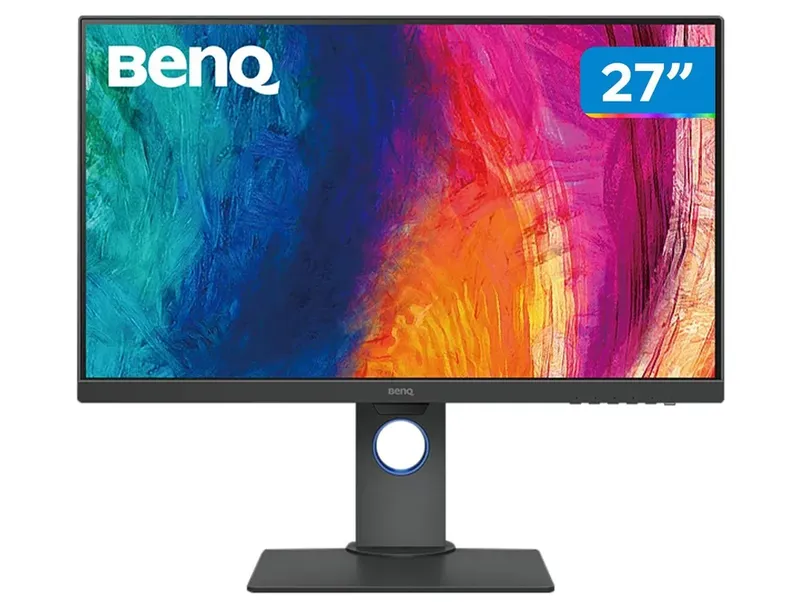 Monitor Benq Pd2705q, 27 Polegadas, Ips, QHD, SrGB, HDR, USB-C, Ajuste De Ângulo E Altura, Para Edição De Vídeos E Imagens