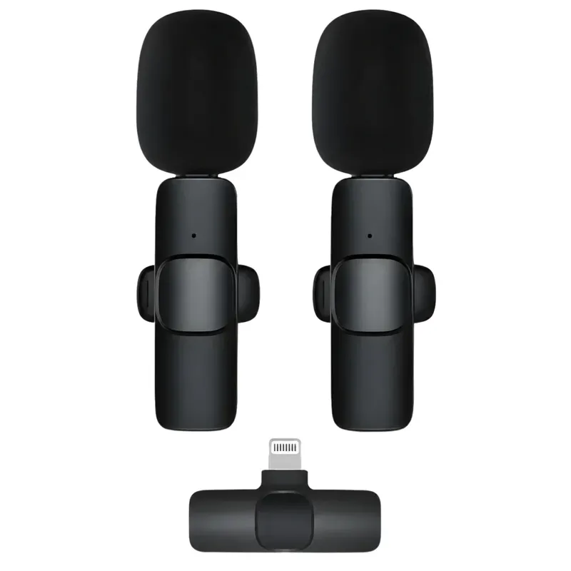 Mic Duplo Conector Lightning Estúdio Voz Forte Premium