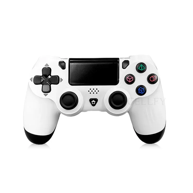 Controle Gamer Duplo Shock Joystick P4 PC Notebook Usb Com Fio - Branco