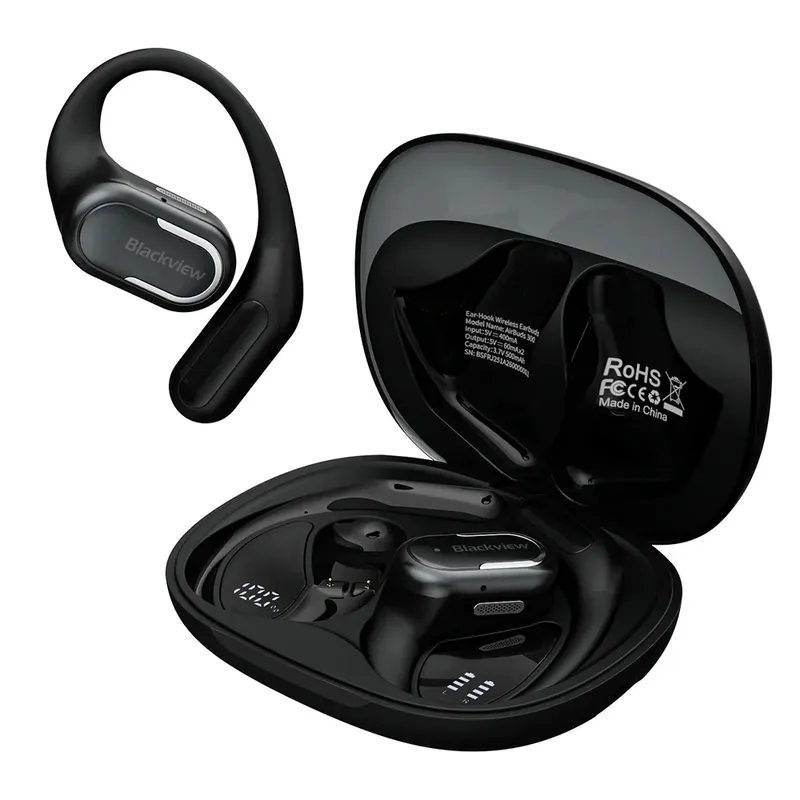 Fone De Ouvido Blackview Airbuds 300 Ipx5 Display Enc Open-ear - Preto
