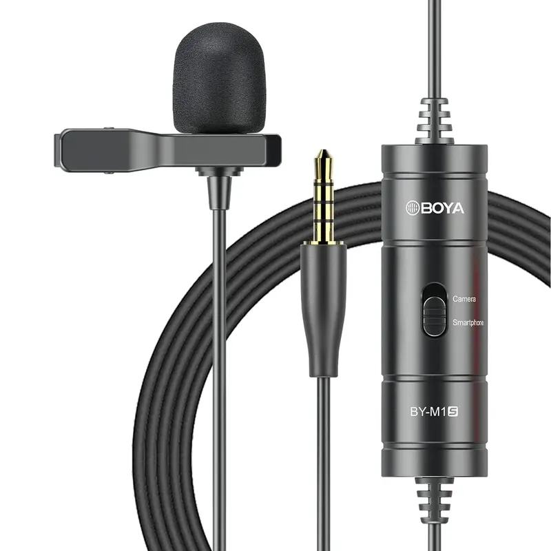 Microfone De Lapela Boya Duplo, Com Fio - BY-M1DM