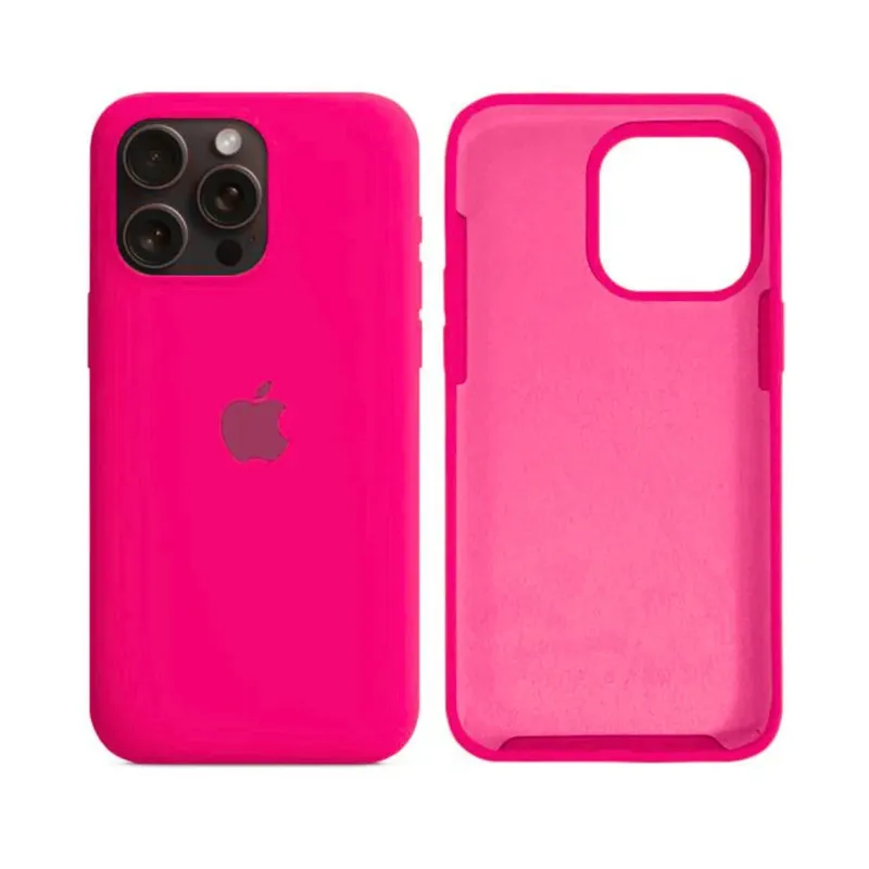 Capa Capinha Case Silicone Cover Premium Aveludada Camurça Com Logo Compatível Iphone 15 Pro Max Preto