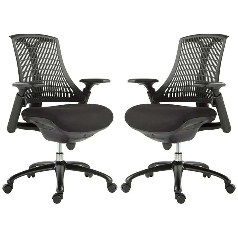 Kit 2 Cadeiras Para Escritório Nagoh Office Giratória, Preto - Gran Belo