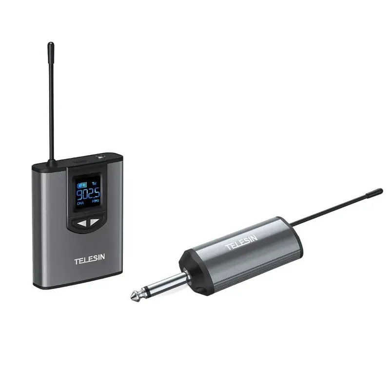 Sistema De Microfone Sem Fio Com Transmissor E Receptor Uhf - Telesin