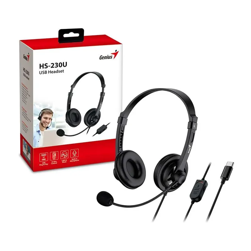 Fone De Ouvido Mic Genius Hs-230u Usb-c.