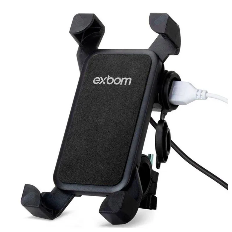 Suporte Celular Ferro Moto Garra De Ferro C/ Carregador Usb