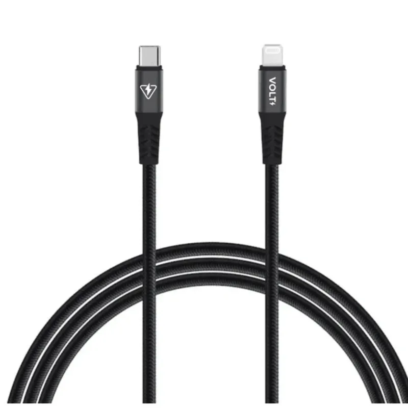 Cabo Lightning Pd Preto Turbo 1m Flexível Carregamento Rápido Garantia