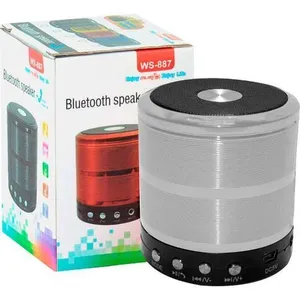 Mini Caixa De Som Portátil Speaker Ws-887 Prata - C
