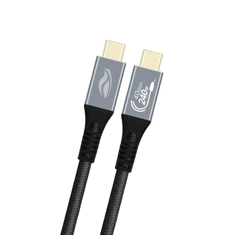Cabo Usb-c Para Usb-c 4.0 ( Tipo-c ) C3tech De 1m, Até 240w, 40gbs E 8k 60hz, Em Nylon - Cb-p1000gy