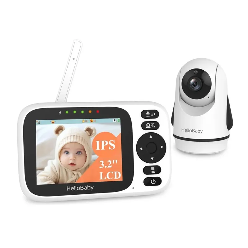 Babá Eletrônica Hellobaby Hb66pro Monitor Bebê 3.2 White