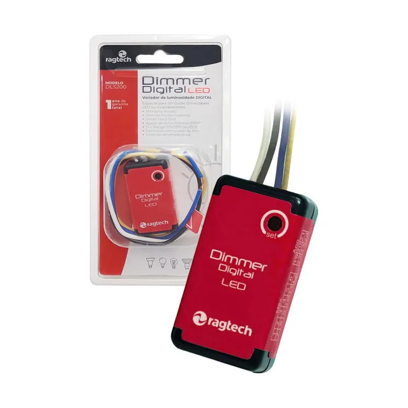 Dimmer Digital Ragtech DLS200, P/ Lâmpadas LED, 200W 110V-127V / 300W 220V-240V - 20dim4440
