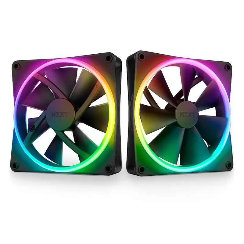 Kit com 2 Ventoinhas NZXT F140RGB Duo ,140mm, Led RGB, Preto - RF-D14DF-B1