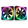 Kit com 2 Ventoinhas NZXT F140RGB Duo ,140mm, Led RGB, Preto - RF-D14DF-B1